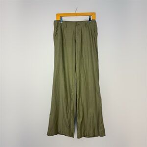 Tommy Bahama green wide leg pants size 4 leigh fit Cupro cotton blend